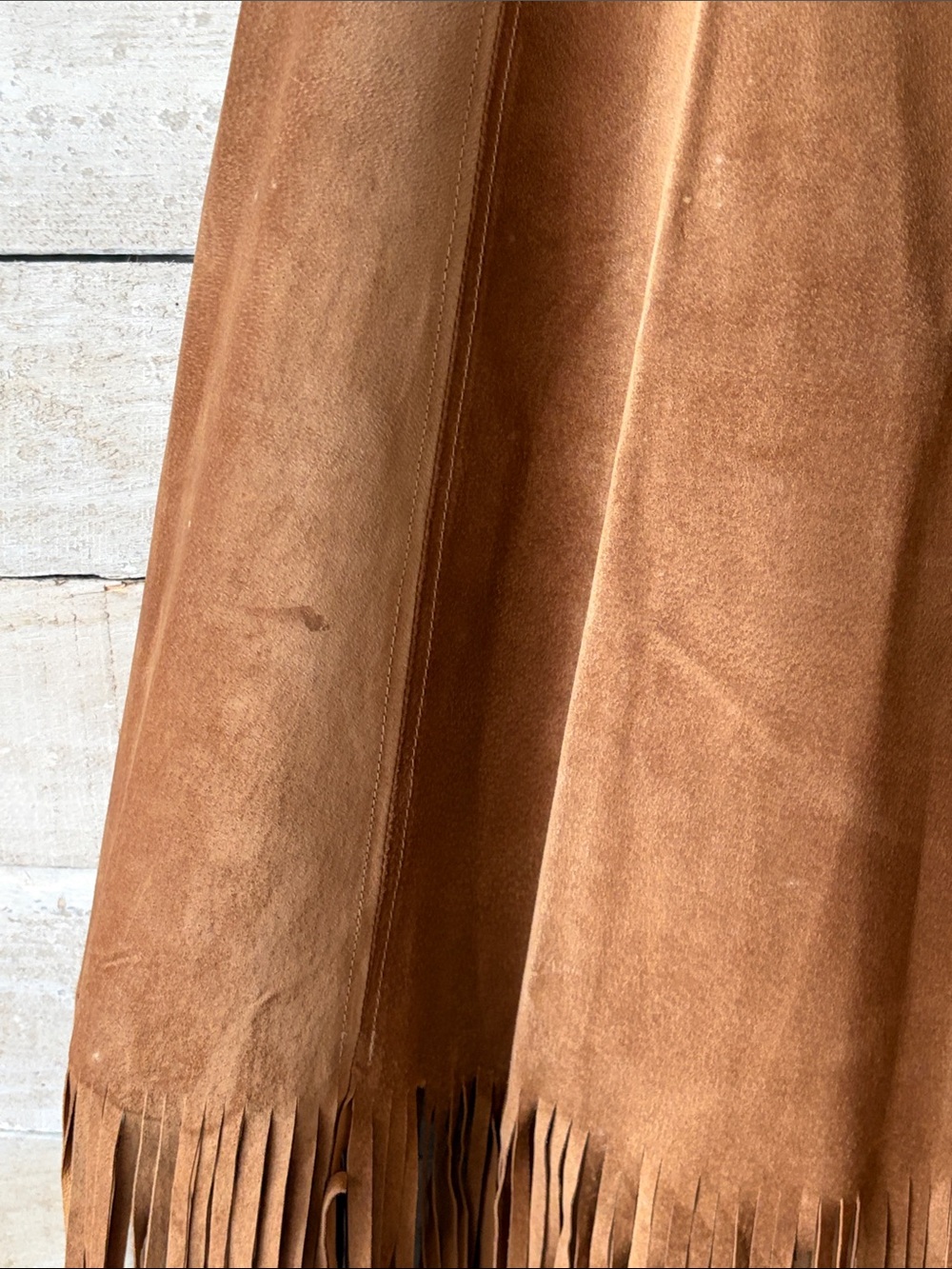 Genuine Leather fringed wrap skirt - Picture 7 of 10